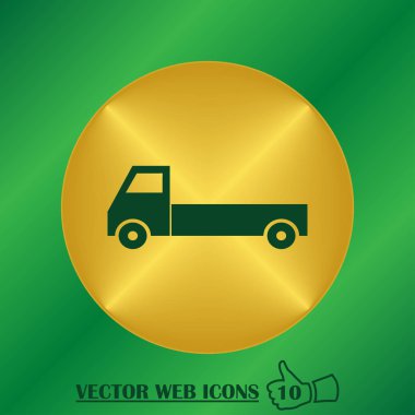 Teslimat kamyonu simgesi bir arka plan üzerinde. Vektör çizim.