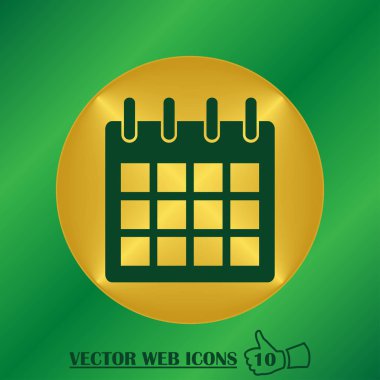 Bir renk arka plan üzerinde izole trendy düz stil takvim simgesini.