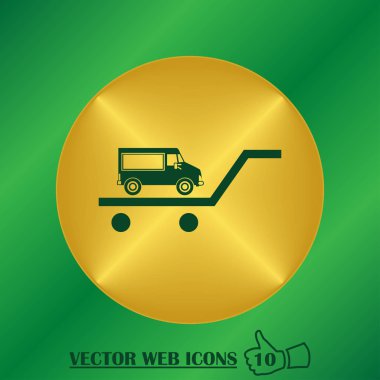 Araba simge vektör renk arka plan üzerinde. Vektör çizim.