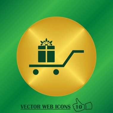 Giftbox izole düz Web telefon simgesi