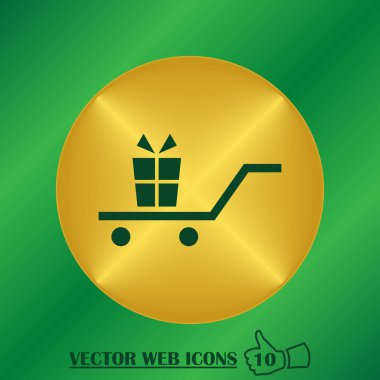 Giftbox izole düz Web telefon simgesi