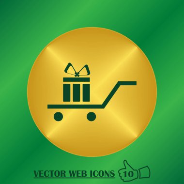 Giftbox izole düz Web telefon simgesi