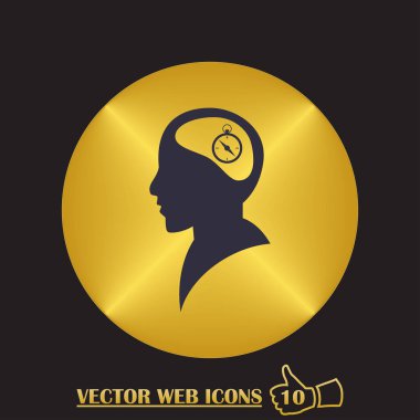 Pusula simgesini, vektör çizim ile iş adamı. Düz tasarım stili