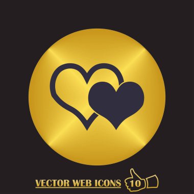 kalp düz vektör simgesi