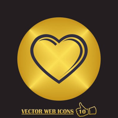 kalp düz vektör simgesi