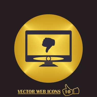 Vektör monitör simgesini. başparmak simgesi