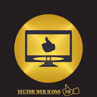 Vektör monitör simgesini. başparmak simgesi