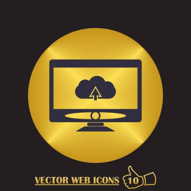 Bulut bilgisayar kutsal kişilerin resmi. Yük vektör çizim