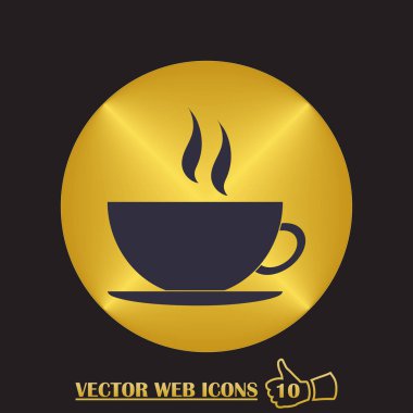 Kahve fincanı vektör düz simgesi. Çay bardağı.