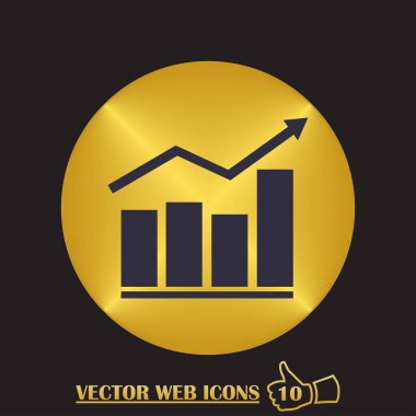 Arka plan üzerinde izole trendy düz stil grafik simgesini. Vektör çizim, Eps10.