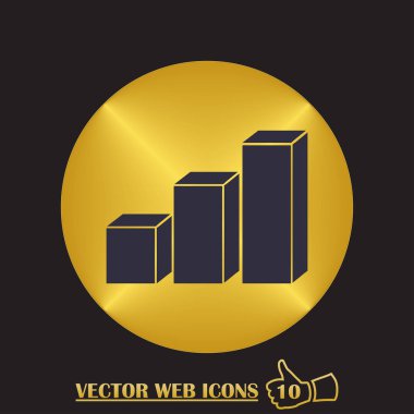 Arka plan üzerinde izole trendy düz stil grafik simgesini. Vektör çizim, Eps10.