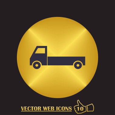 Teslimat kamyonu simgesi bir arka plan üzerinde. Vektör çizim.