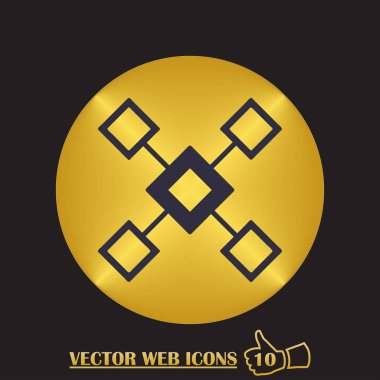 Akış şeması simge vektör.