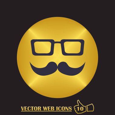 Bıyık ve gözlük web simgesi.