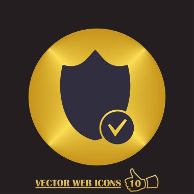 Kalkan simgesi düz vektör.