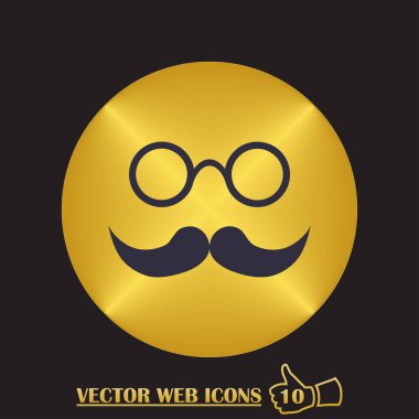 Bıyık ve gözlük web simgesi.