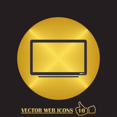 Bir renk arka plan üzerinde izole trendy düz tarzı TV simgesi. Web sitesi tasarımı, logo, app, kullanıcı arabirimi için televizyon sembolü. Vektör çizim, Eps10.