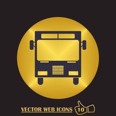 Otobüs simgesi, vektör illüstrasyonu. Düz tasarım biçimi