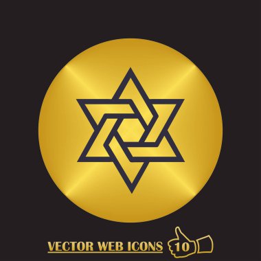 Davut'un yıldızı simge renk arka plan üzerinde. Davut'un yıldızı işareti.