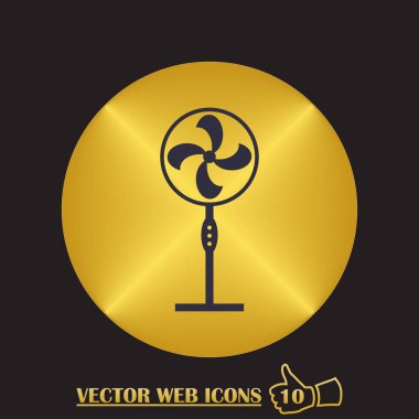 Vantilatör simgesi. Vantilatör vektör simgesi web için anahat çizimi