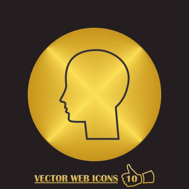 adam baş simgesi. düz tasarım stili