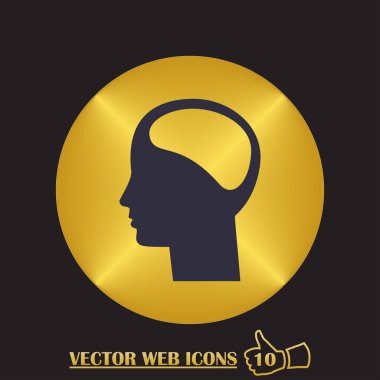 adam baş simgesi. düz tasarım stili