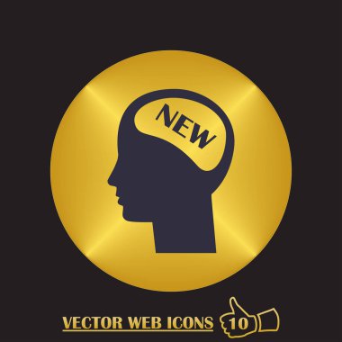 Yeni parlak fikir formu insan kafası. vektör illüstrasyon kavramı.