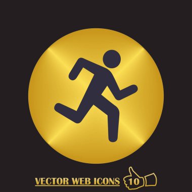 Renk arka plan üzerinde vektör sanat izole çalışan adam simgesi.