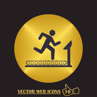 Renk arka plan üzerinde vektör sanat izole çalışan adam simgesi.