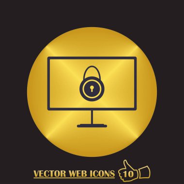 Güvenlik dizüstü, koruma vektör simgesi