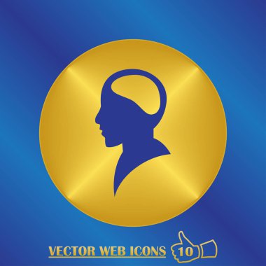 adam baş simgesi. düz tasarım stili