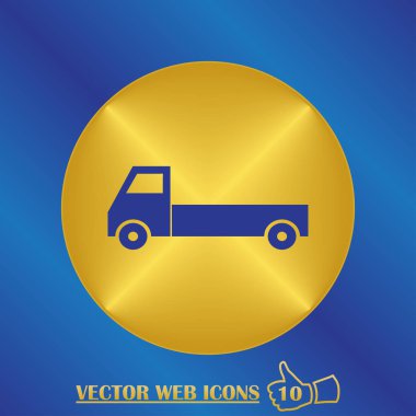 Teslimat kamyonu simgesi bir arka plan üzerinde. Vektör çizim.