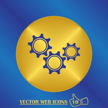 COG. Dişli. İzole simgeler vektör.