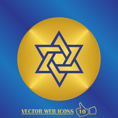 Davut'un yıldızı simge renk arka plan üzerinde. Davut'un yıldızı işareti.