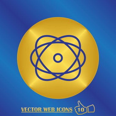 Atom kutsal kişilerin resmi içinde renk arka plan üzerinde izole trendy düz stil.