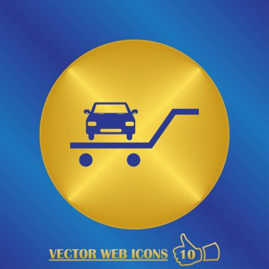 Araba simge vektör renk arka plan üzerinde. Vektör çizim.