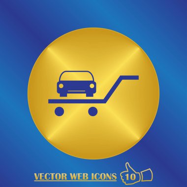 Araba simge vektör renk arka plan üzerinde. Vektör çizim.