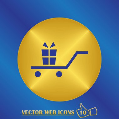 Giftbox izole düz Web telefon simgesi