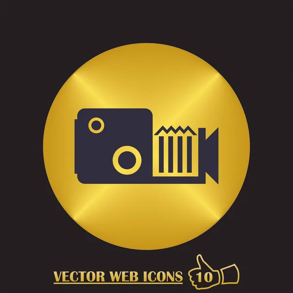 Cámara de cine icono web — Vector de stock