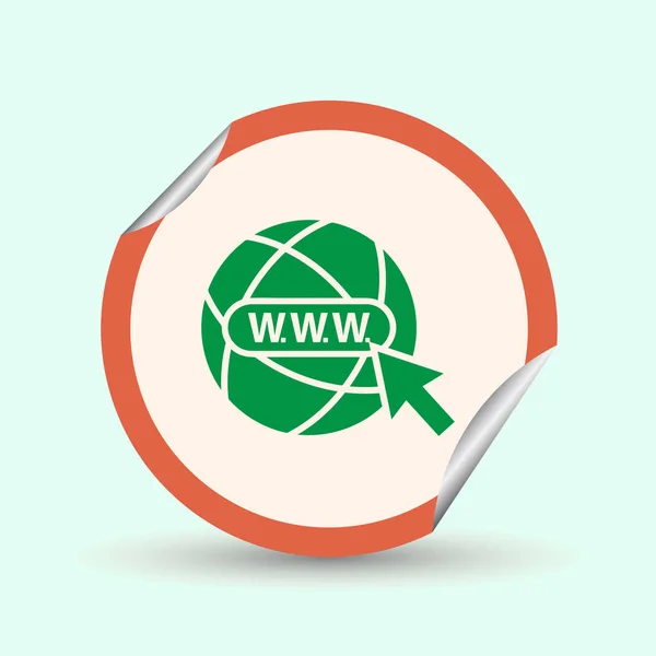 World Wide Web. icona vettoriale isolata — Vettoriale Stock