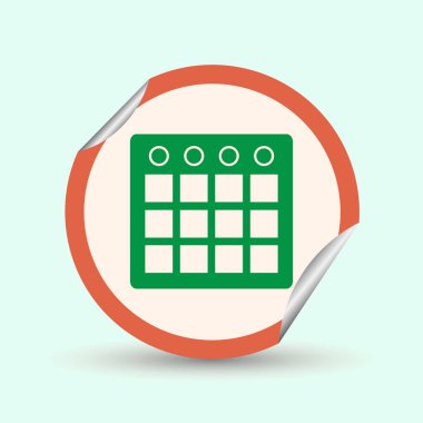 Takvim izole düz Web telefon simgesini