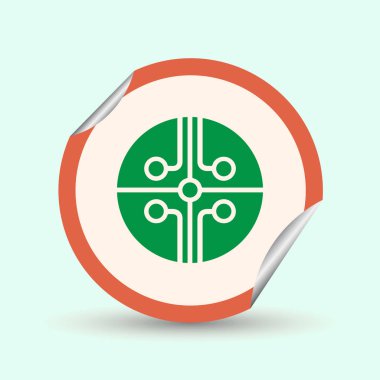 Devre kartı, teknoloji ikonu, vektör illüstrasyonu. Düz tasarım biçimi