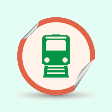 Elektrikli tramvay. Tek düz simge vektör çizim.