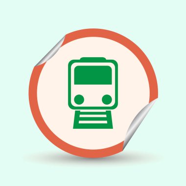 Elektrikli tramvay. Tek düz simge vektör çizim.