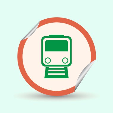 Elektrikli tramvay. Tek düz simge vektör çizim.