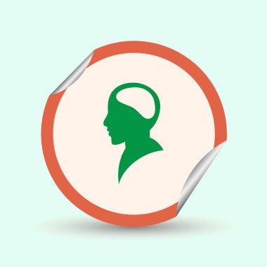 İnsan beyni siluet yüz kasalı