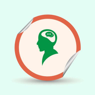 baş ile konuşma balonu, kutsal kişilerin resmi. Vektör Eps 10