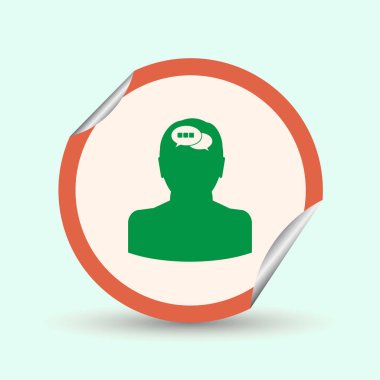 baş ile konuşma balonu, kutsal kişilerin resmi. Vektör Eps 10