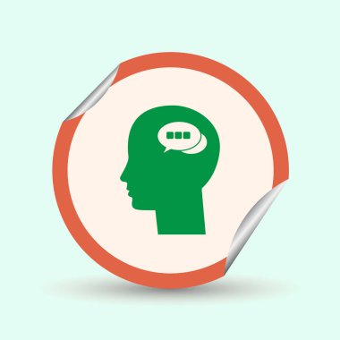 baş ile konuşma balonu, kutsal kişilerin resmi. Vektör Eps 10