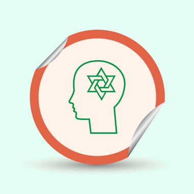 David yıldız ile bir isoalted erkek baş simge gösteren resim